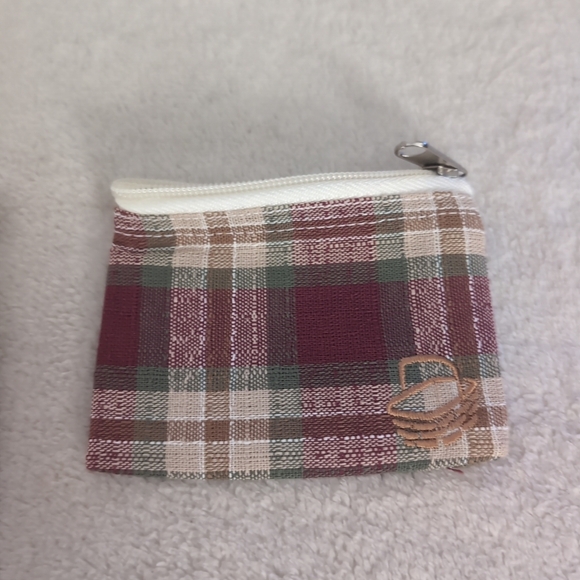Longaberger Binder Money Bag & Change Purse  Plaid Zip Top 8-1/2" w x 4-1/2" - Picture 4 of 6
